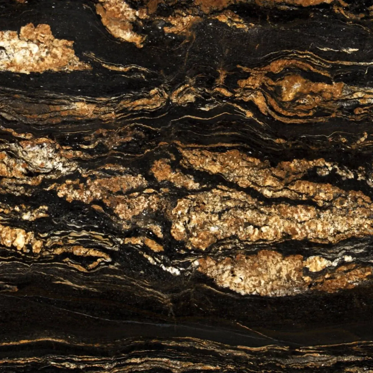 Black Fusion Granit | Siyah Altın Damarlı Doğal Taş